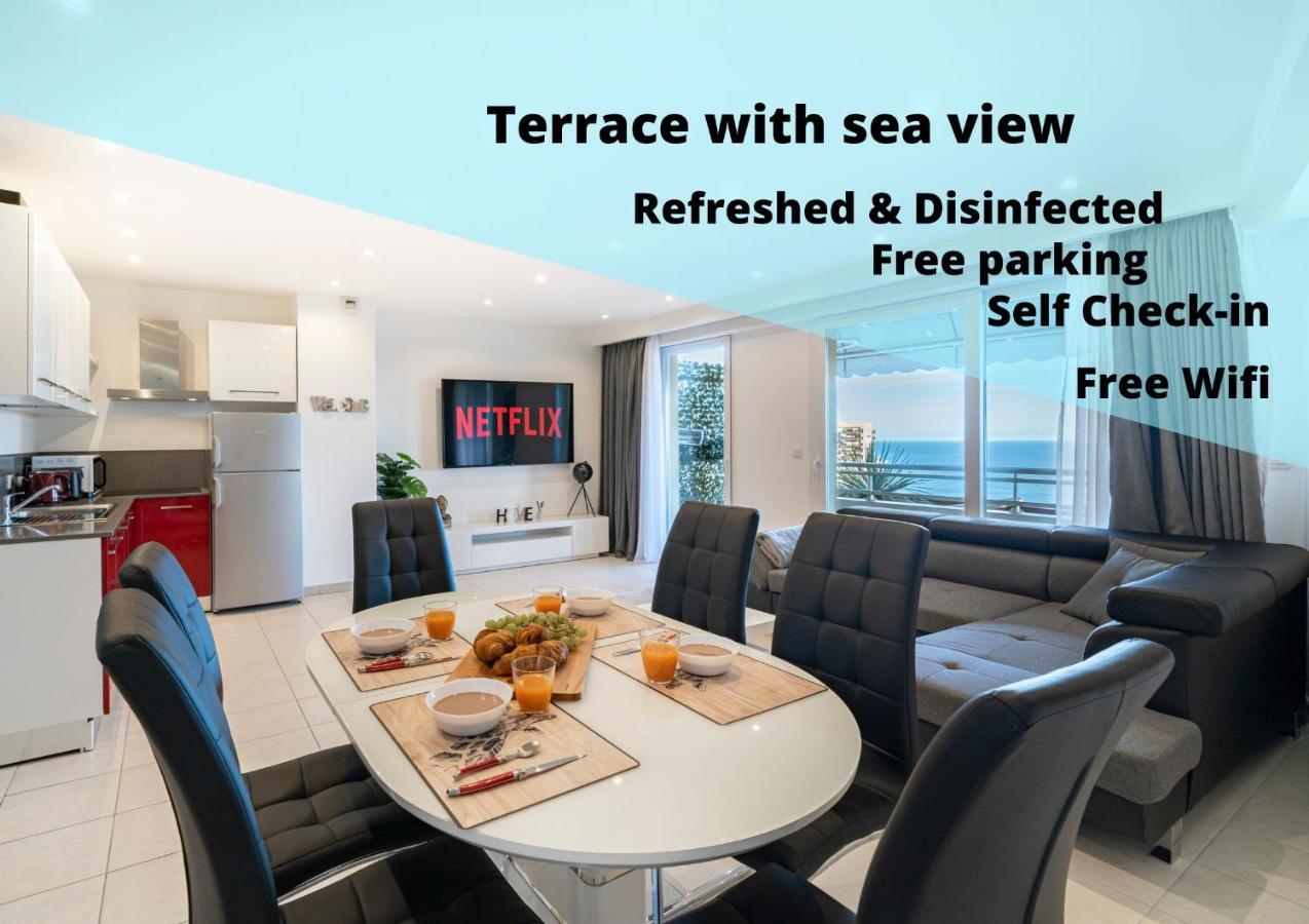 Frontiere Monaco, Terrasse, Vue Mer, Parking - Ab ボーソレイユ エクステリア 写真